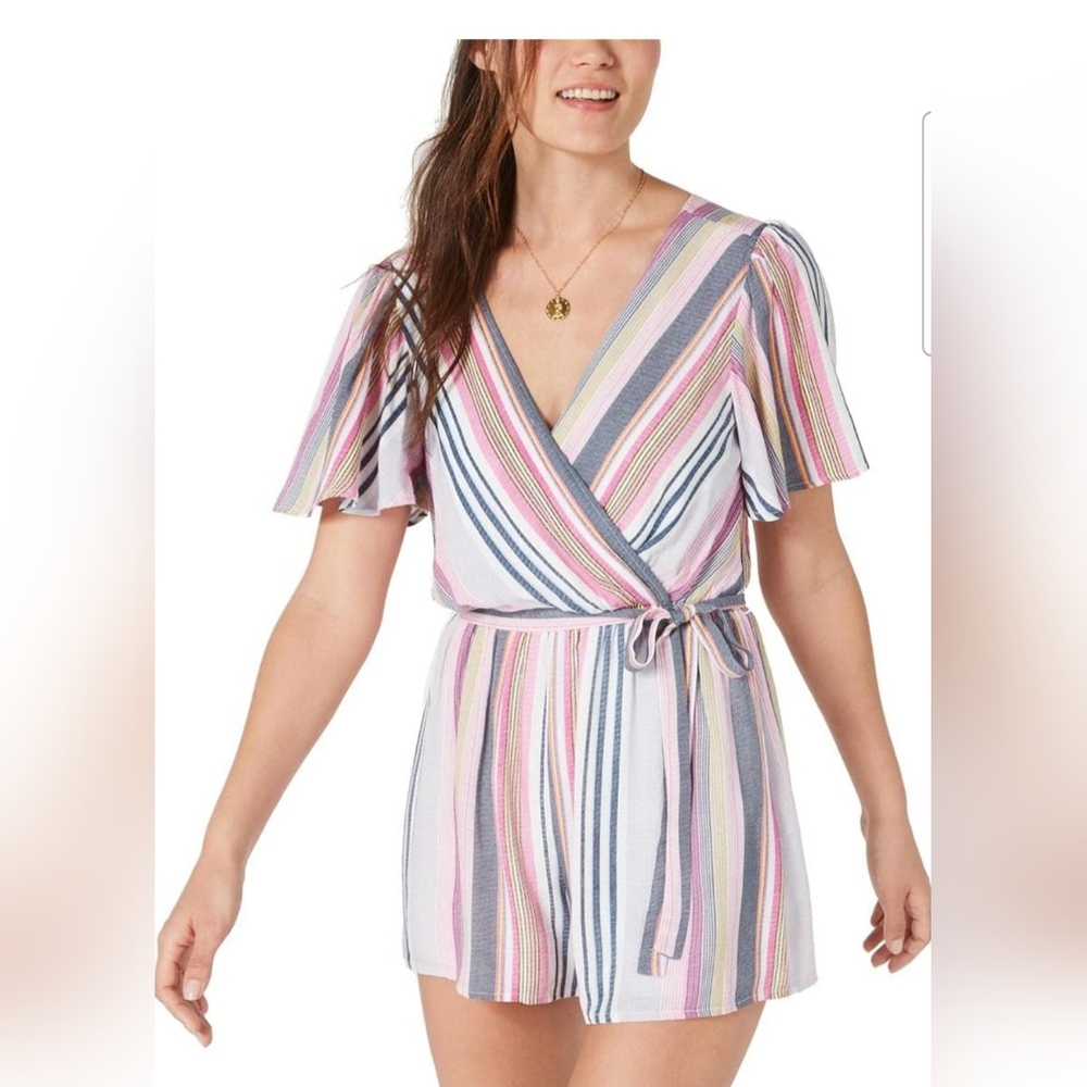 Trixxi open back striped romper